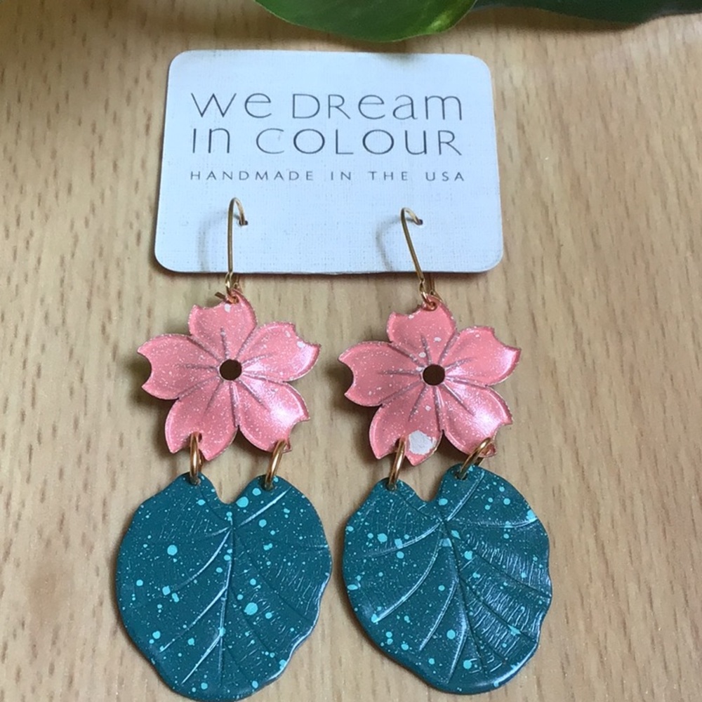 Anthro We Dream in Colour Waterlily Earrings - Picture 2 of 13